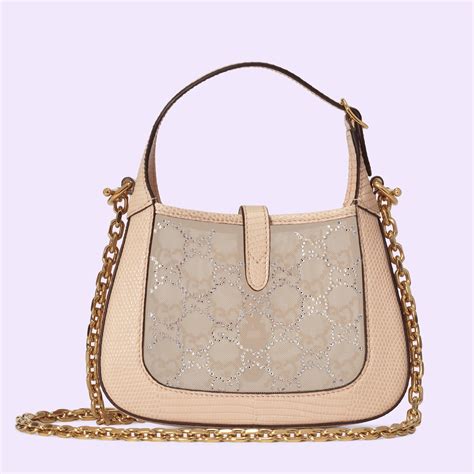 gucci crystal mini jackie|Gucci Jackie 1961 mini crystal GG lizard bag.